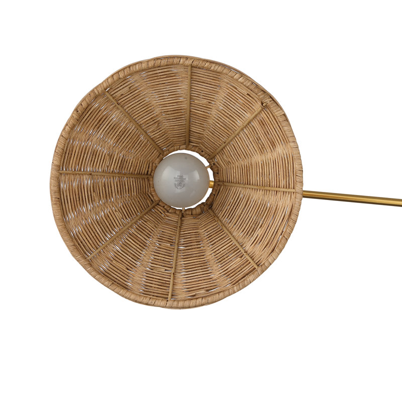 Reinforced natural rattan lampshade