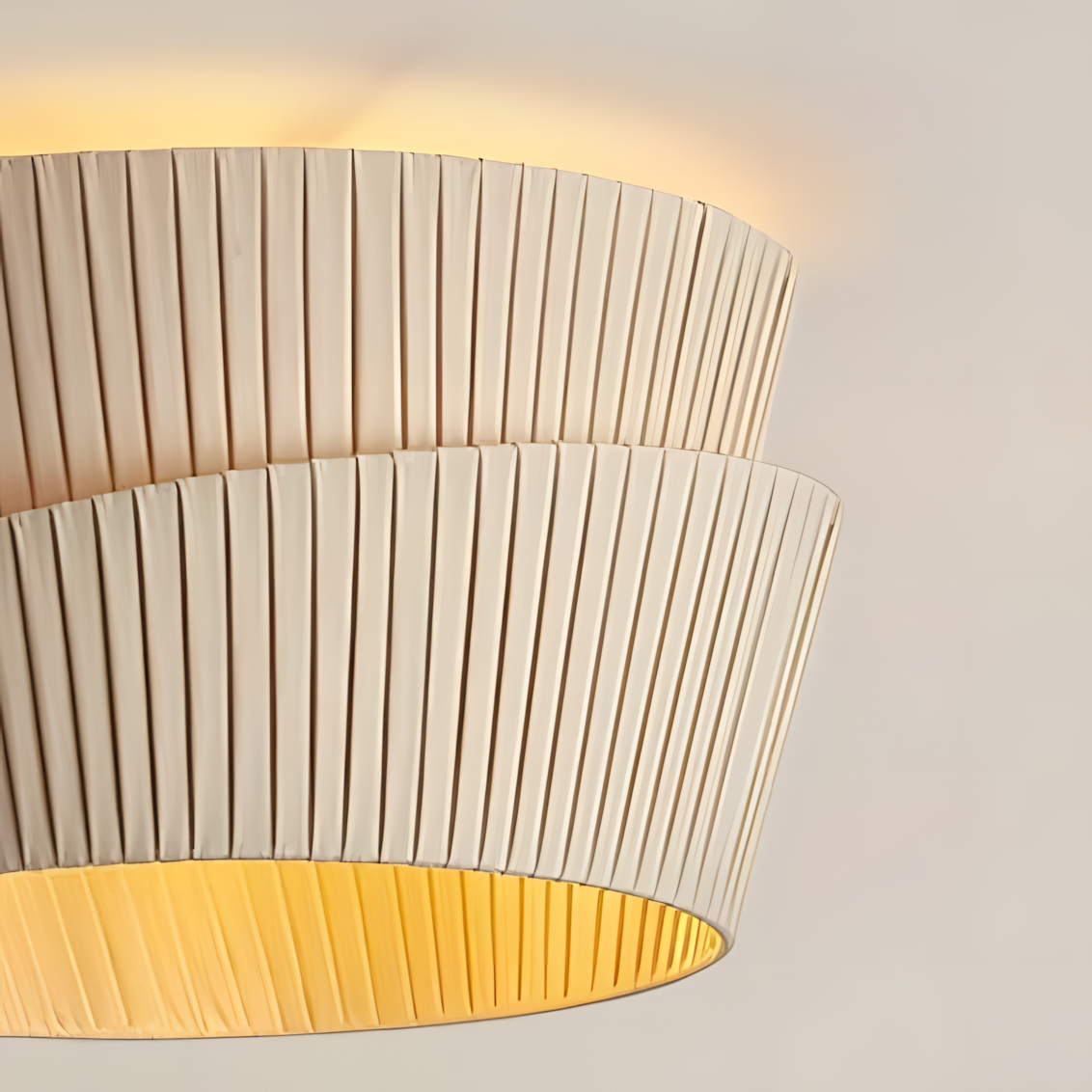 Double-layer irregular pleated lampshade design
