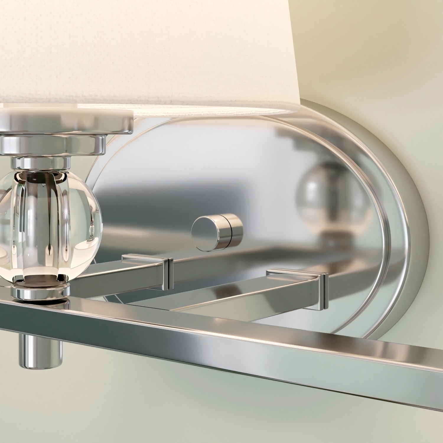 Crystal and polished nickel finishes perfectly matched