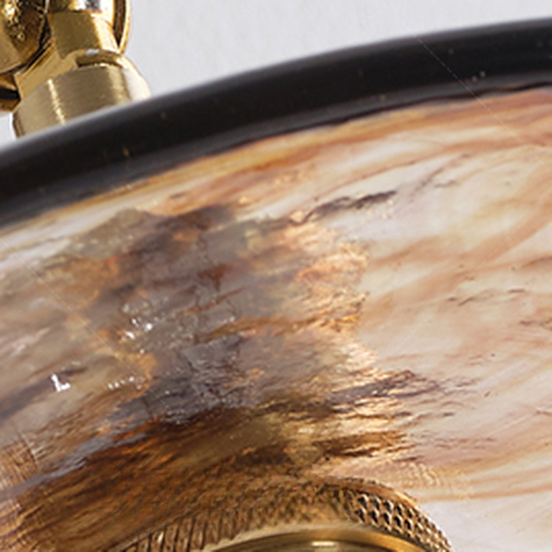 Brown round glass lampshade