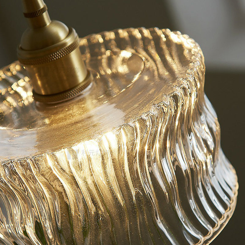 Corrugated glass lampshade