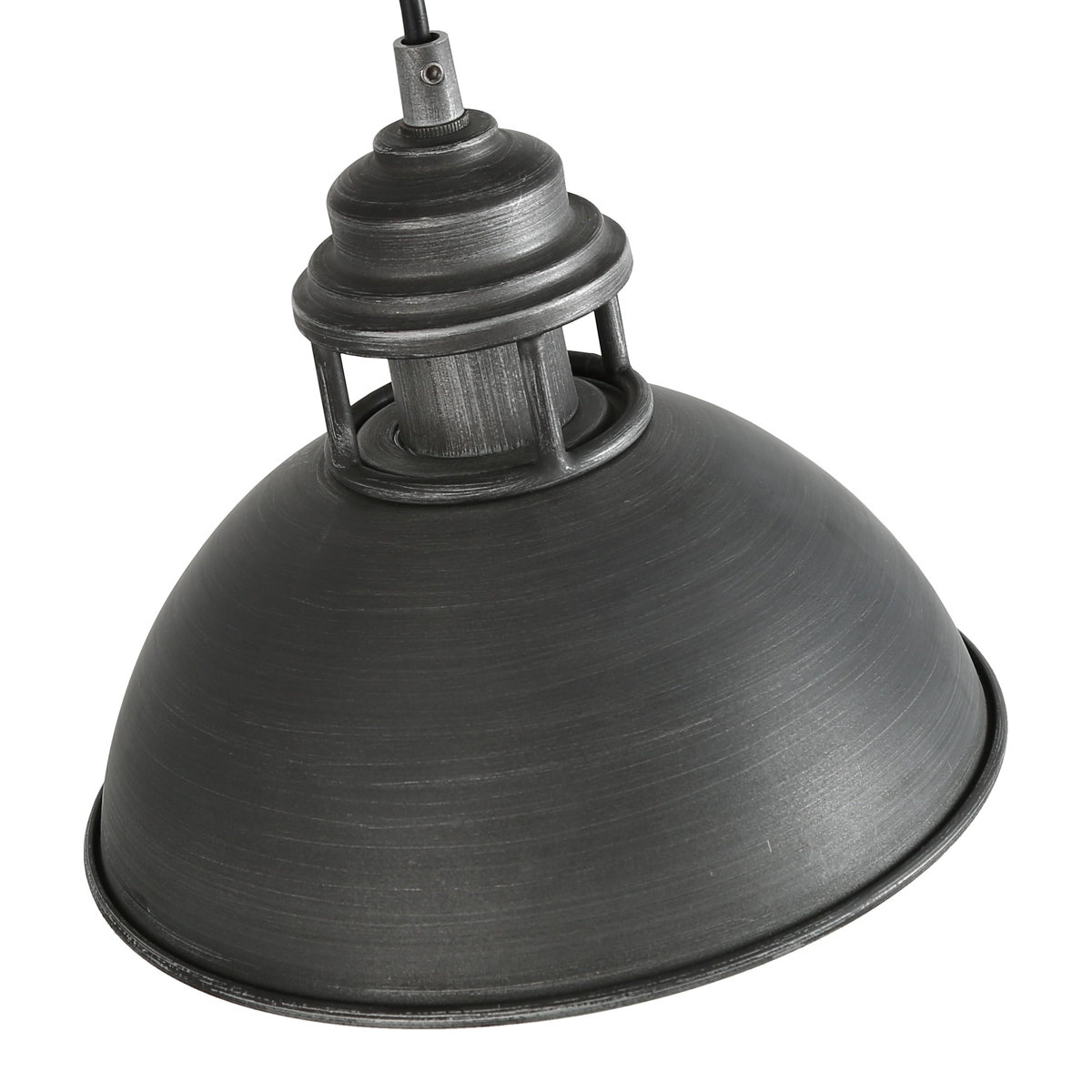 Matte black domed wrought iron lampshade