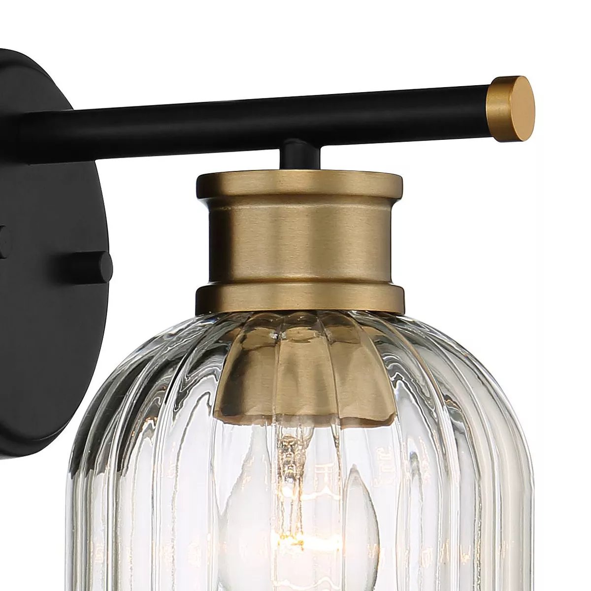 High-quality black backplate with a brass arm