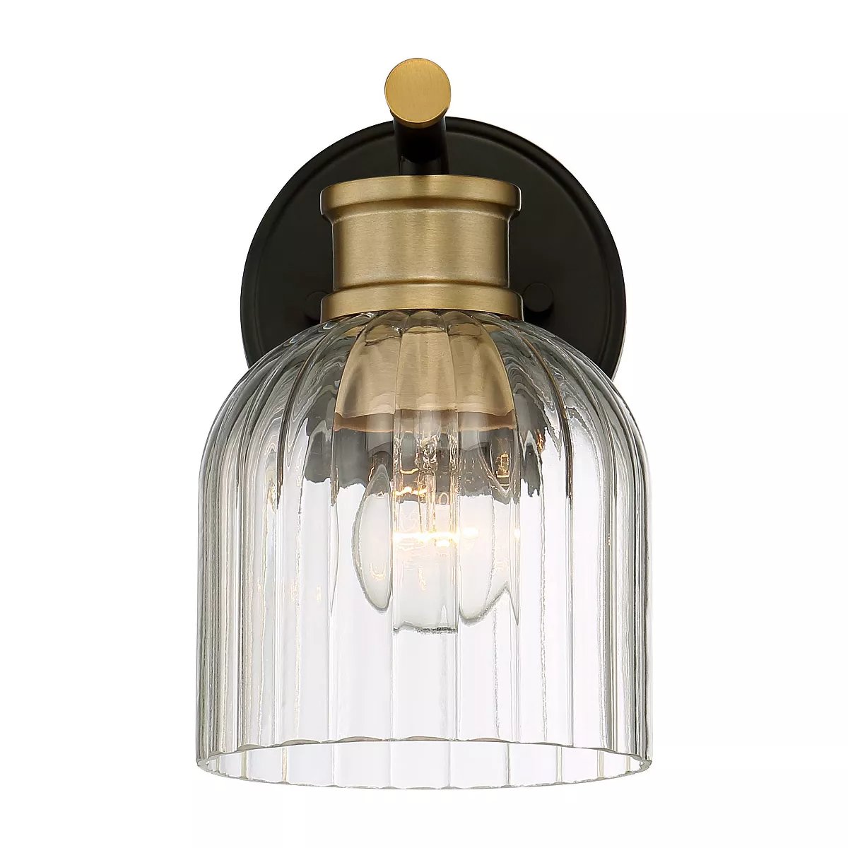 Transparent striped glass lampshade