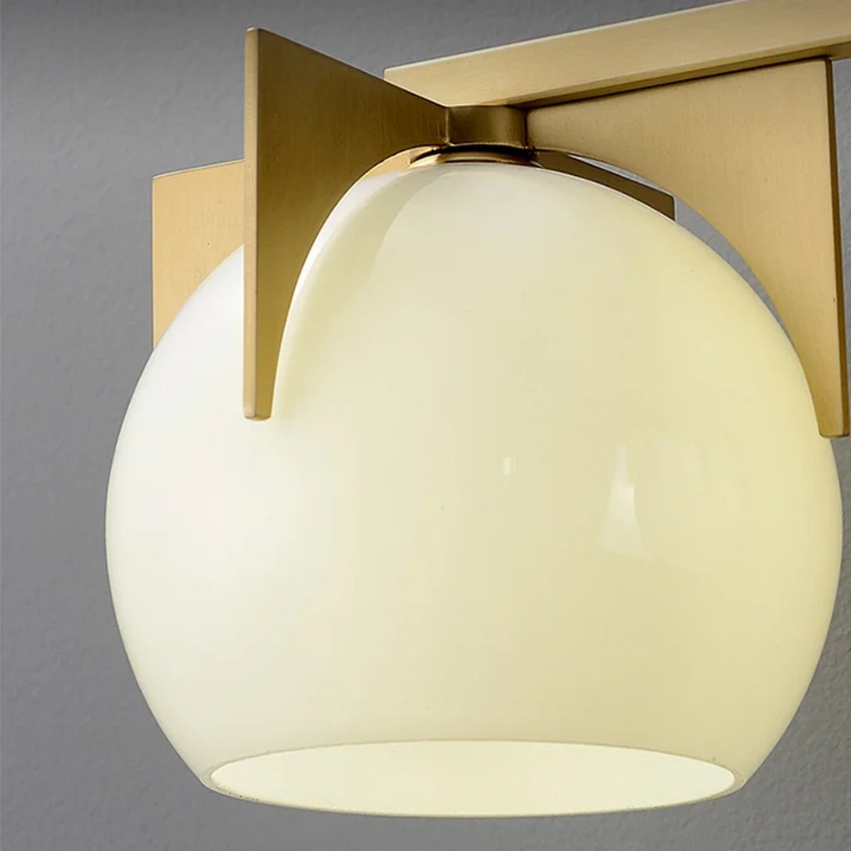 Spherical white milk glass shades