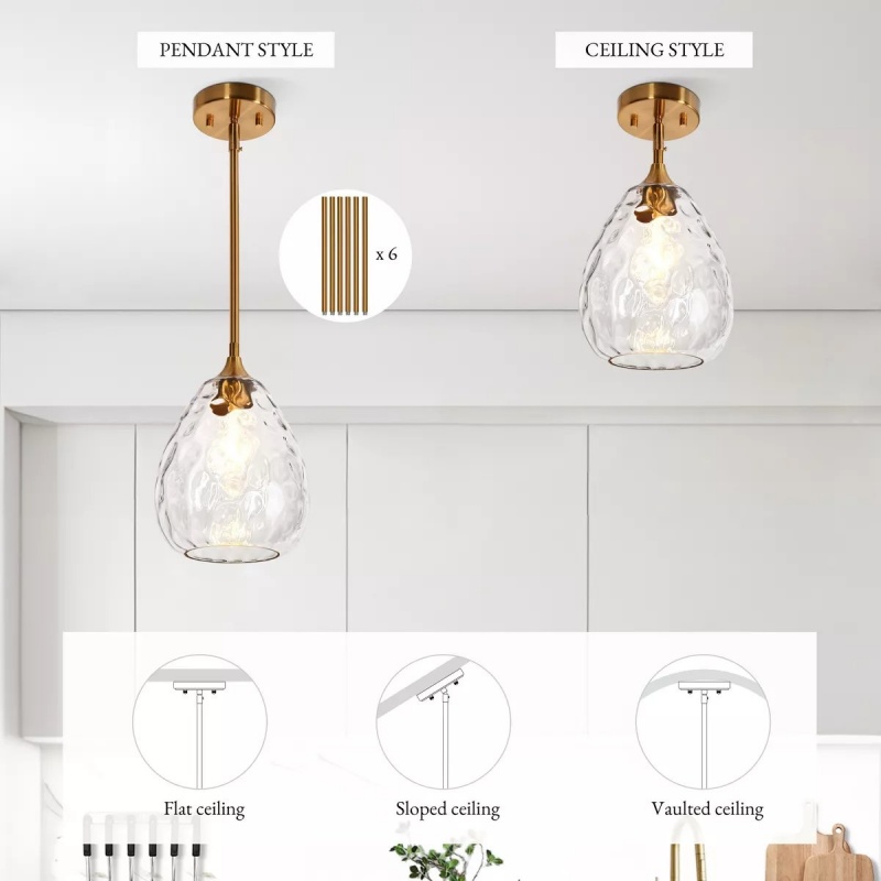 Adjustable length and adaptable to sloping ceilings