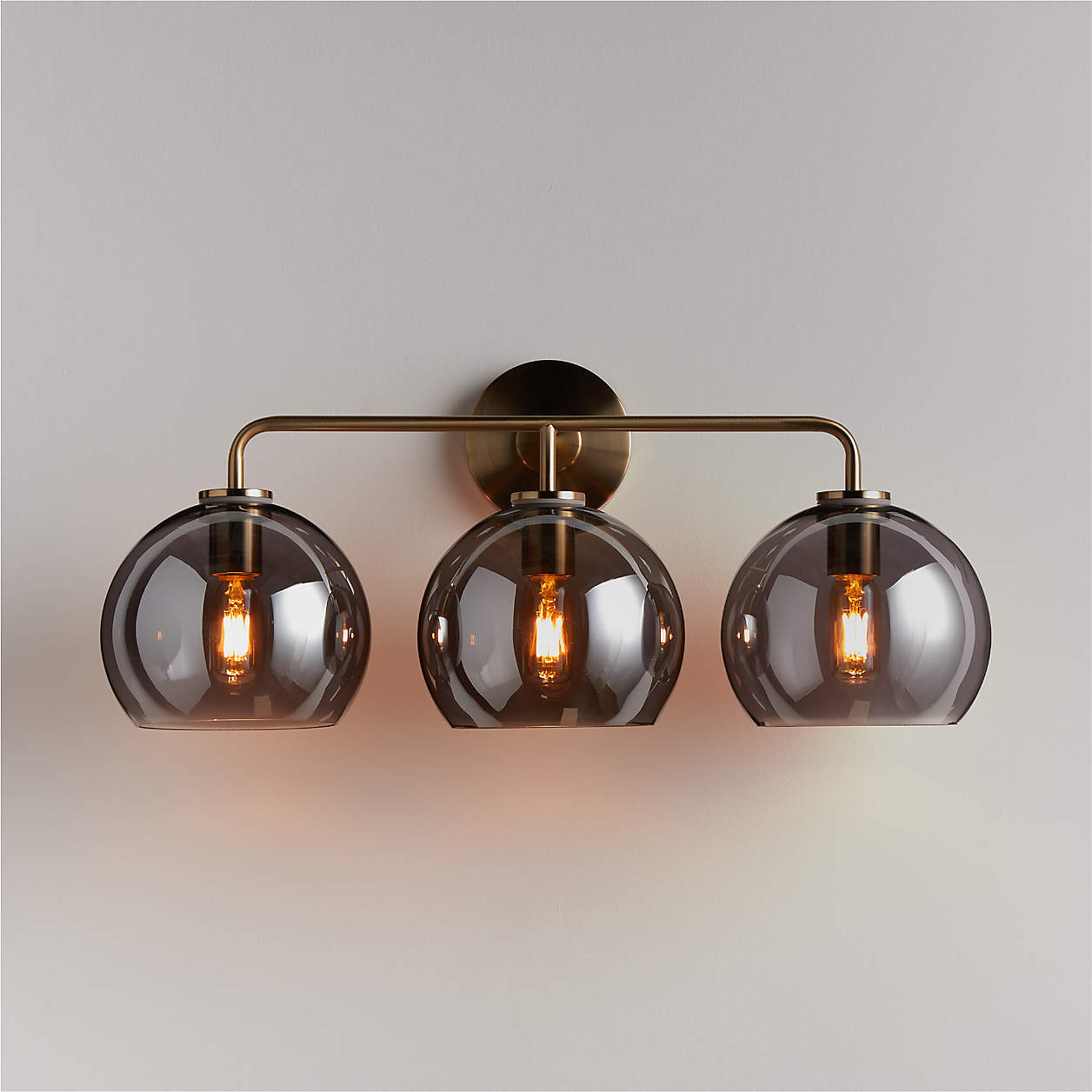 Smoky Gray Glass + Brass