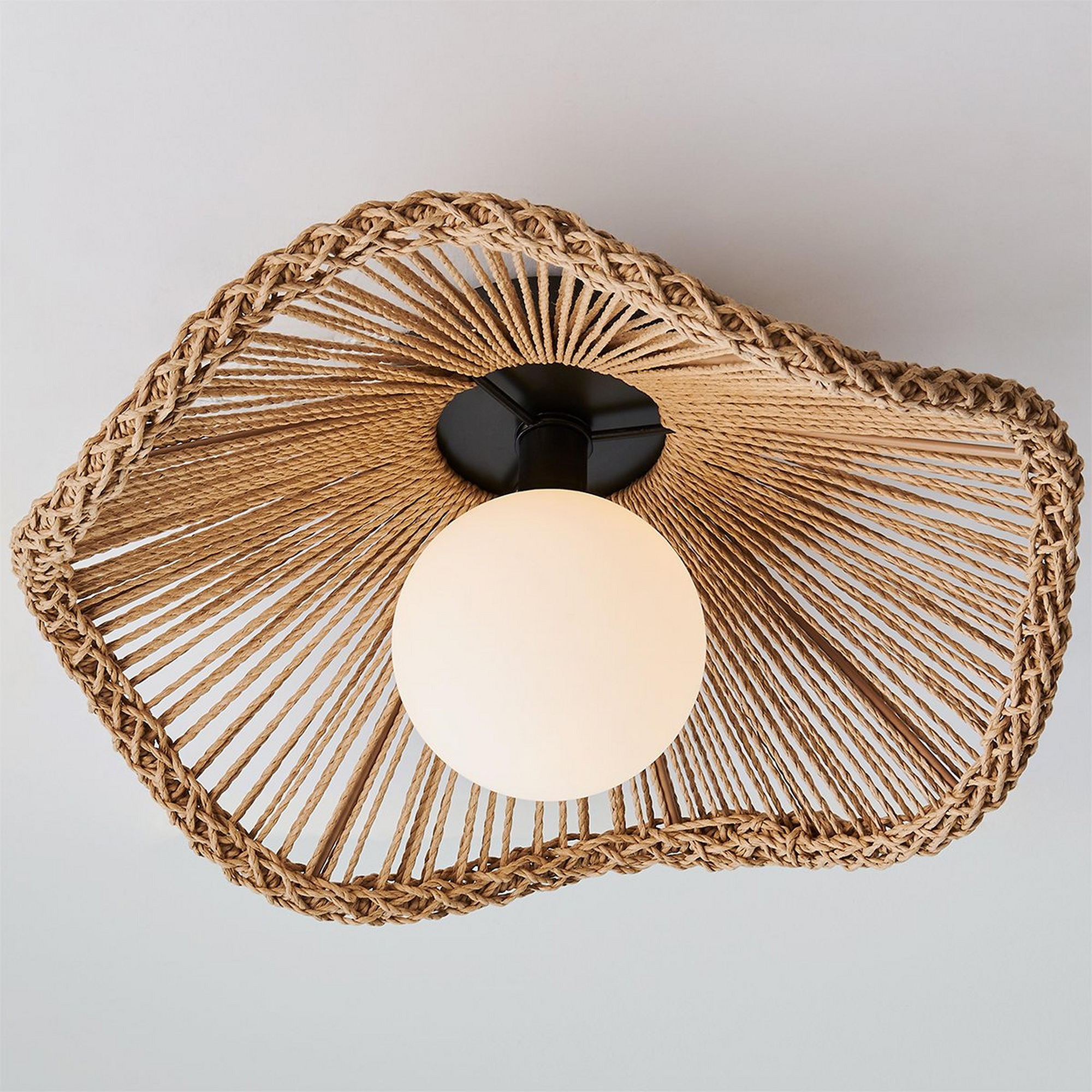 White spherical glass lampshade