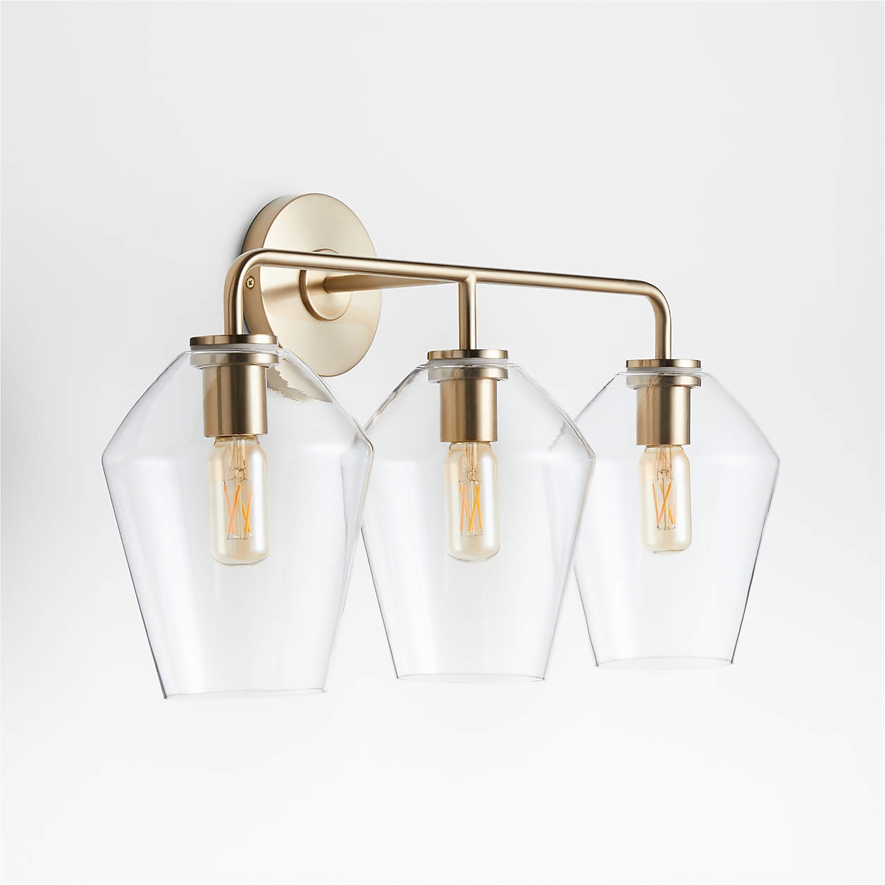 Angled 3-light glass shade