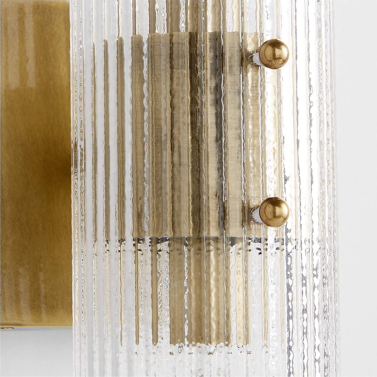 Clear ribbed fluted glass shade