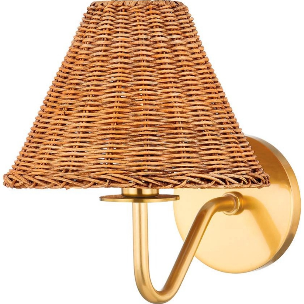 Natural woven rattan lampshade