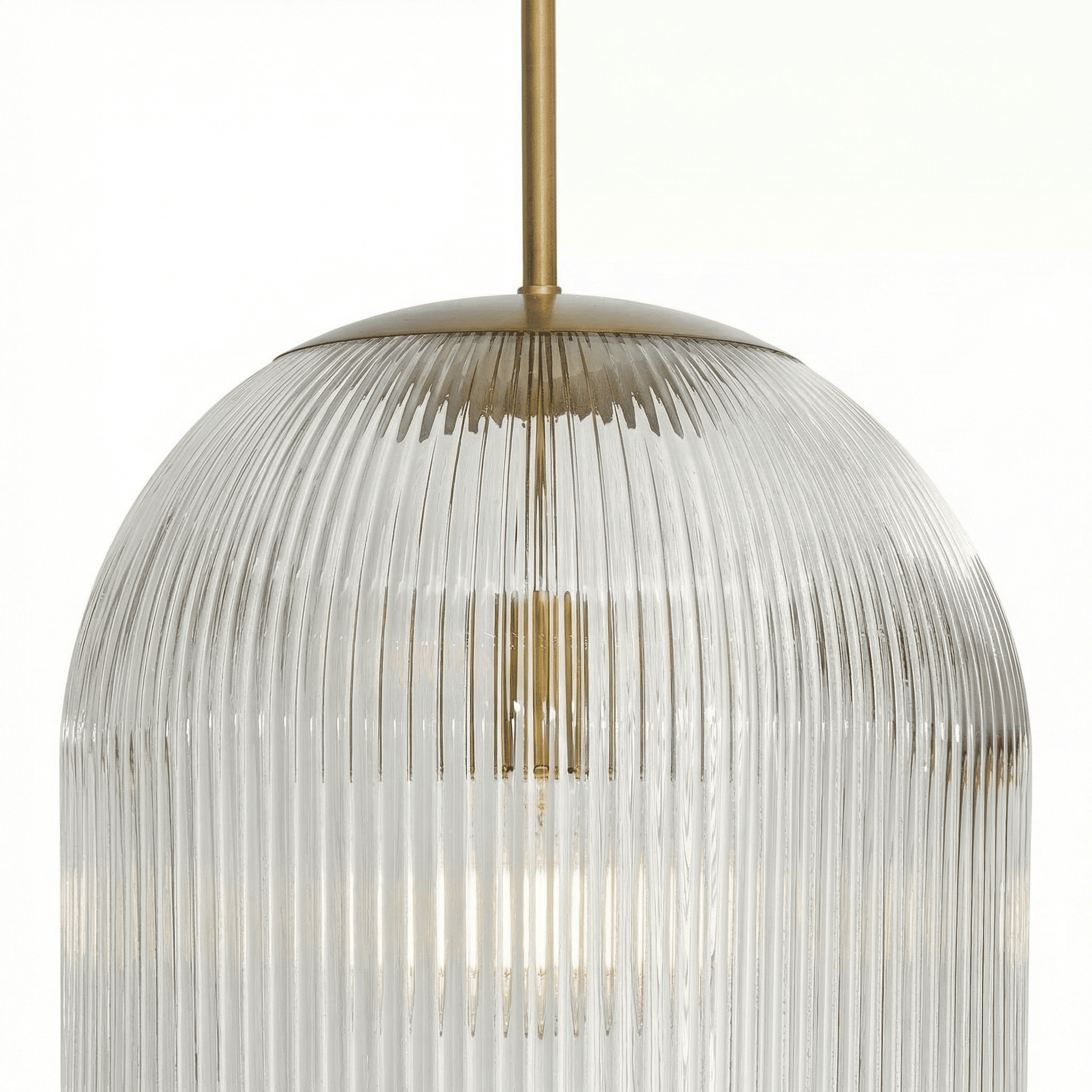 Ribbed dome glass lampshade