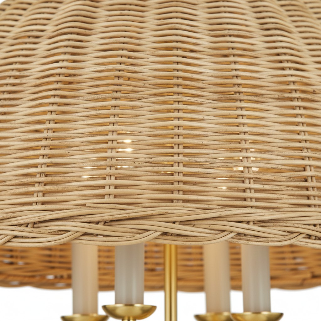 Natural rattan wicker shade