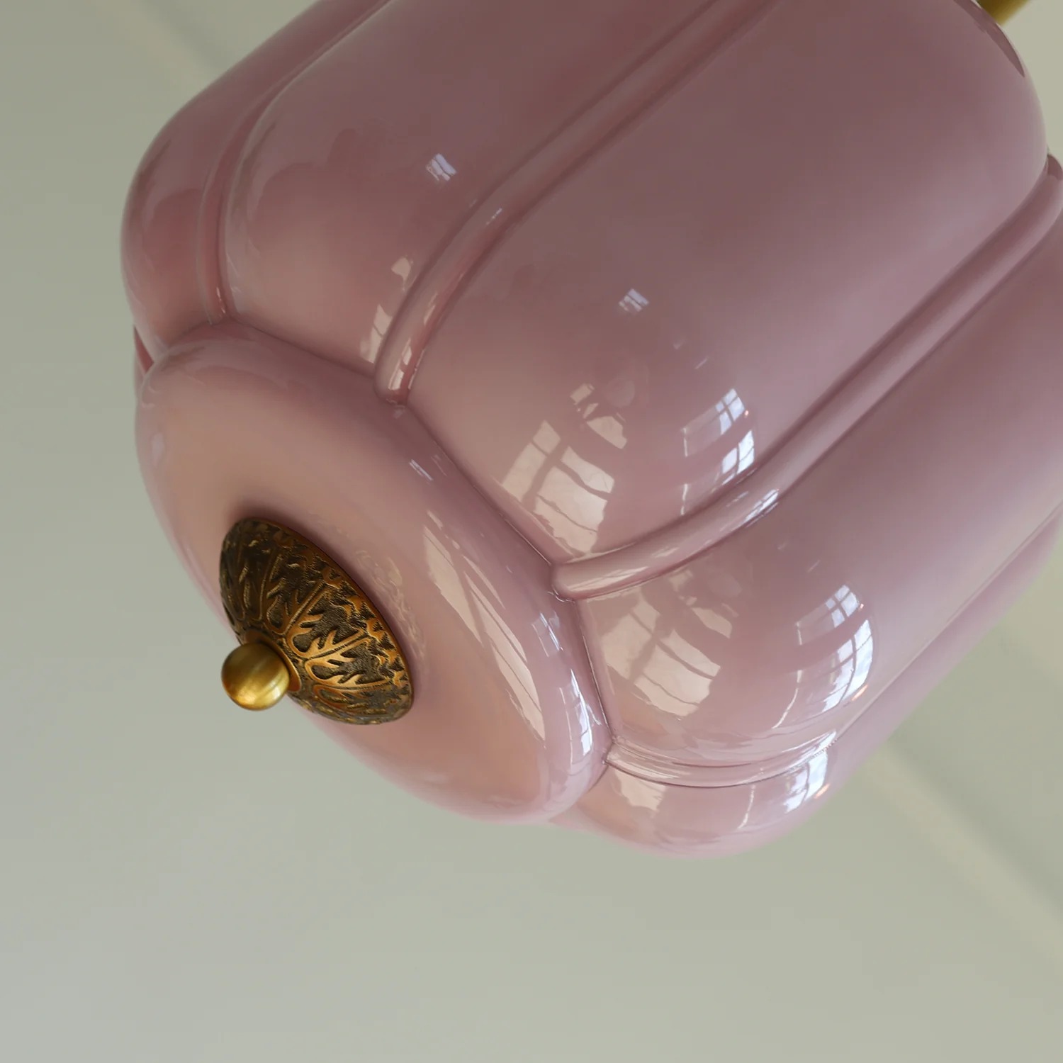 Scalloped milk glass shade
