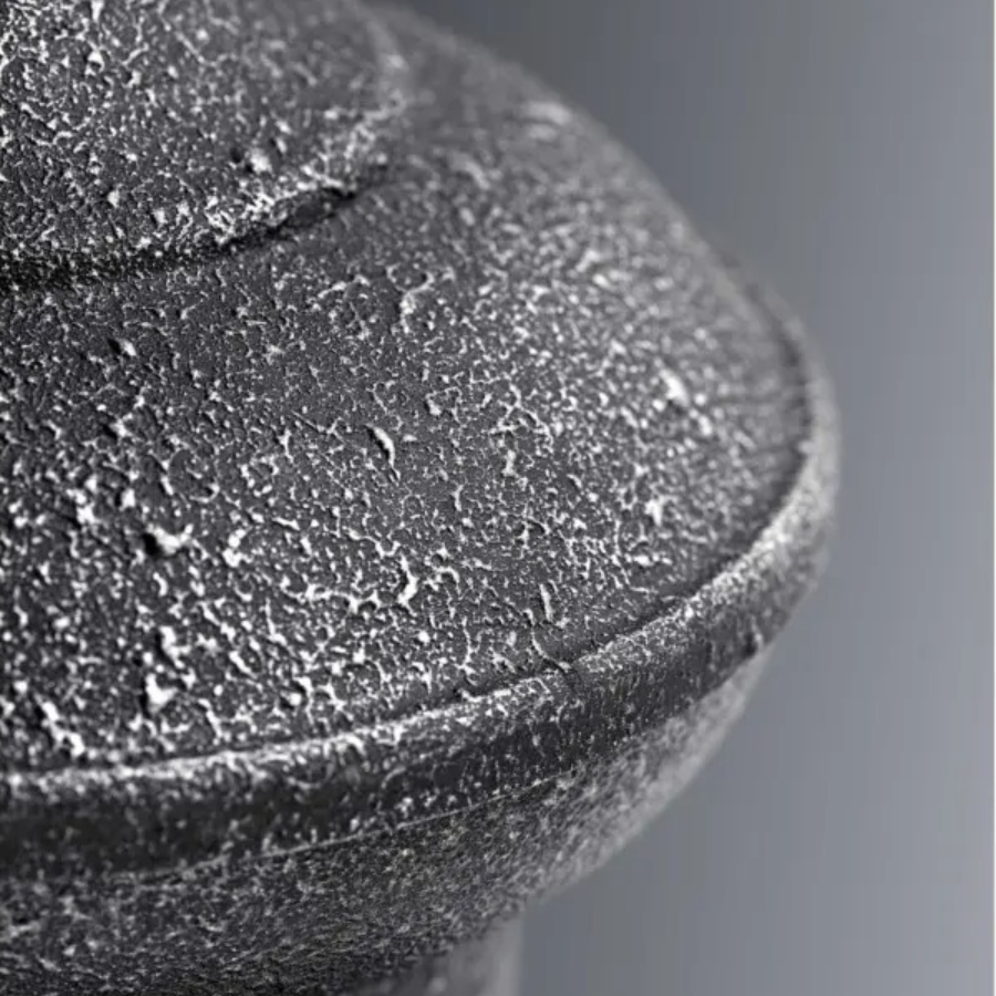 Textured black finish