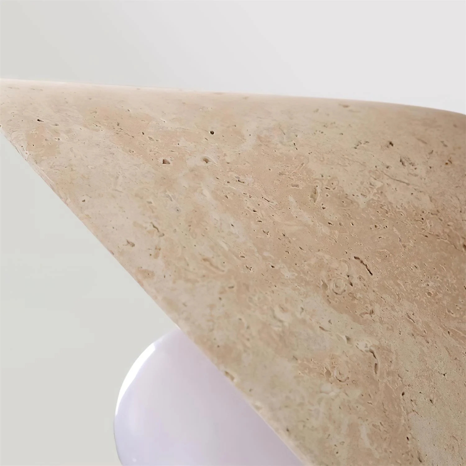 Textured travertine surface finish