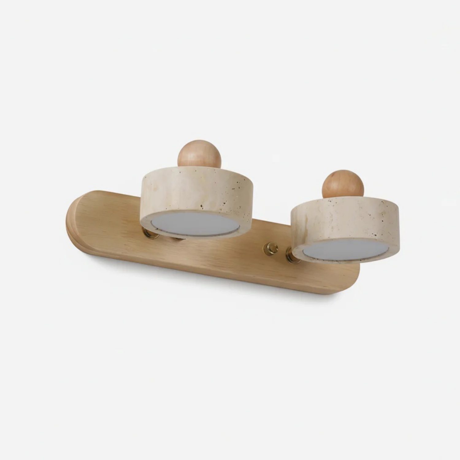 Natural travertine and wood