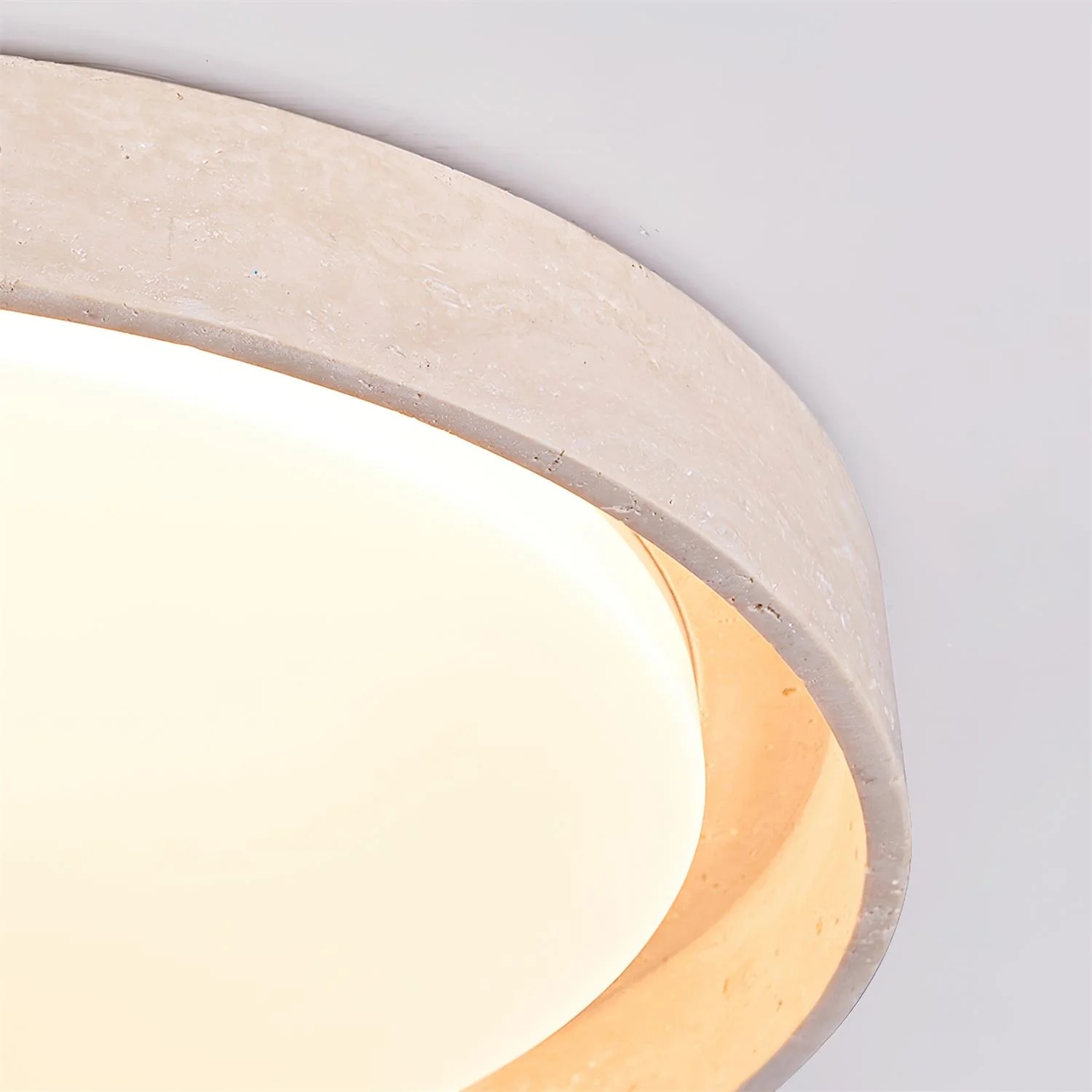 Minimalist stone flush mount fixturee