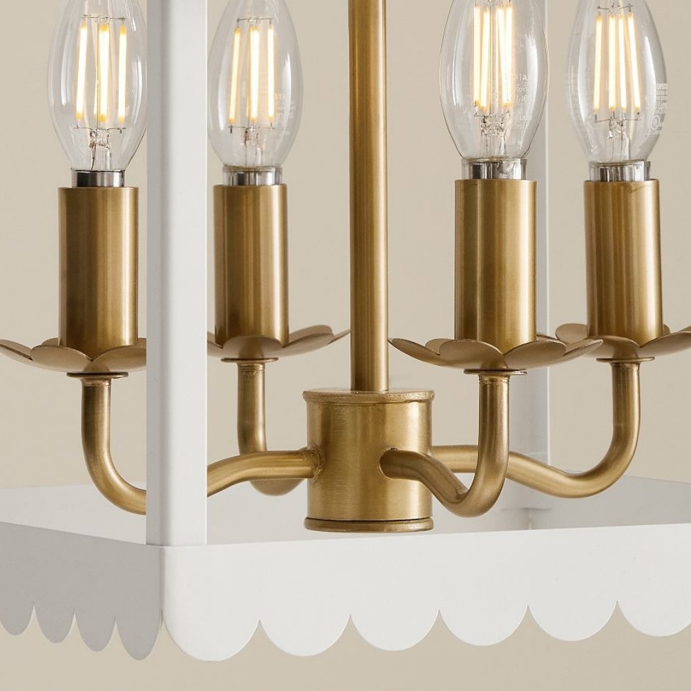 Scalloped white lampshade