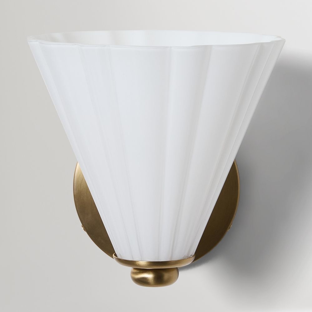 Milky Glass Striped Lampshade