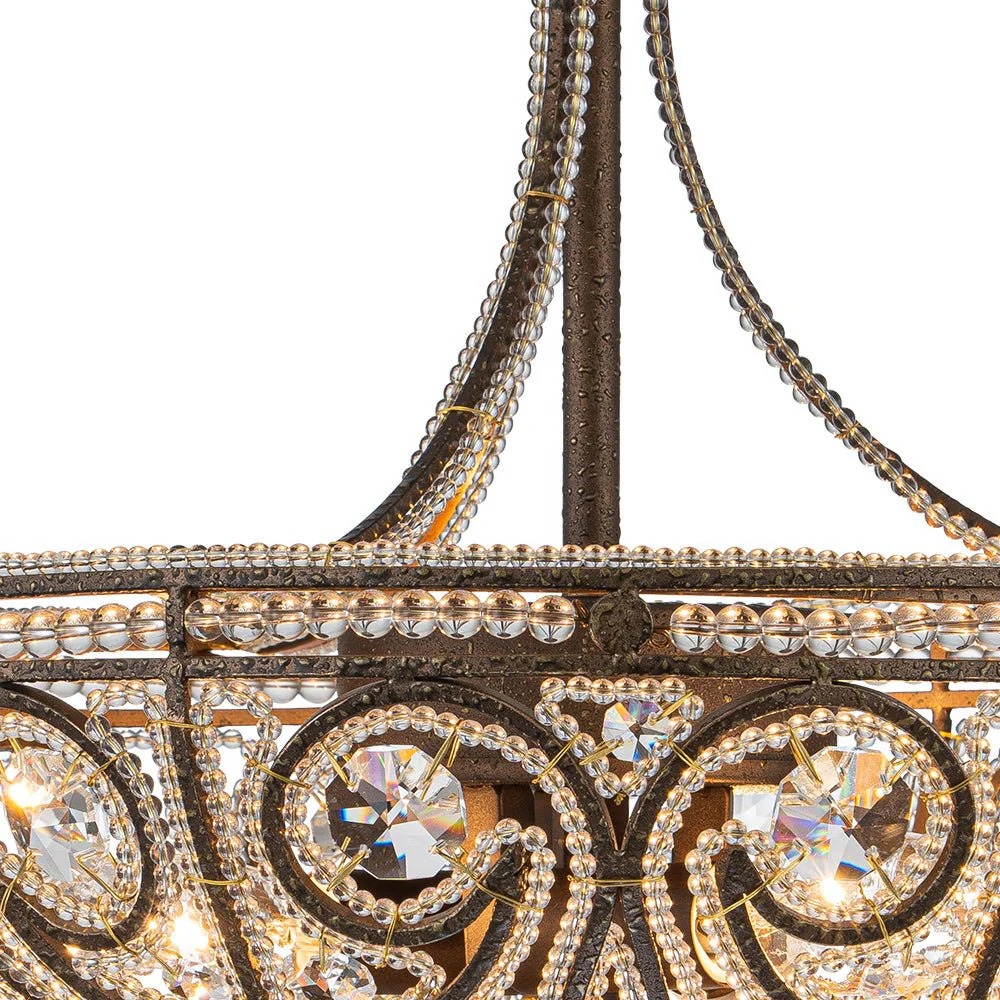 Vintage antique bronze crystal