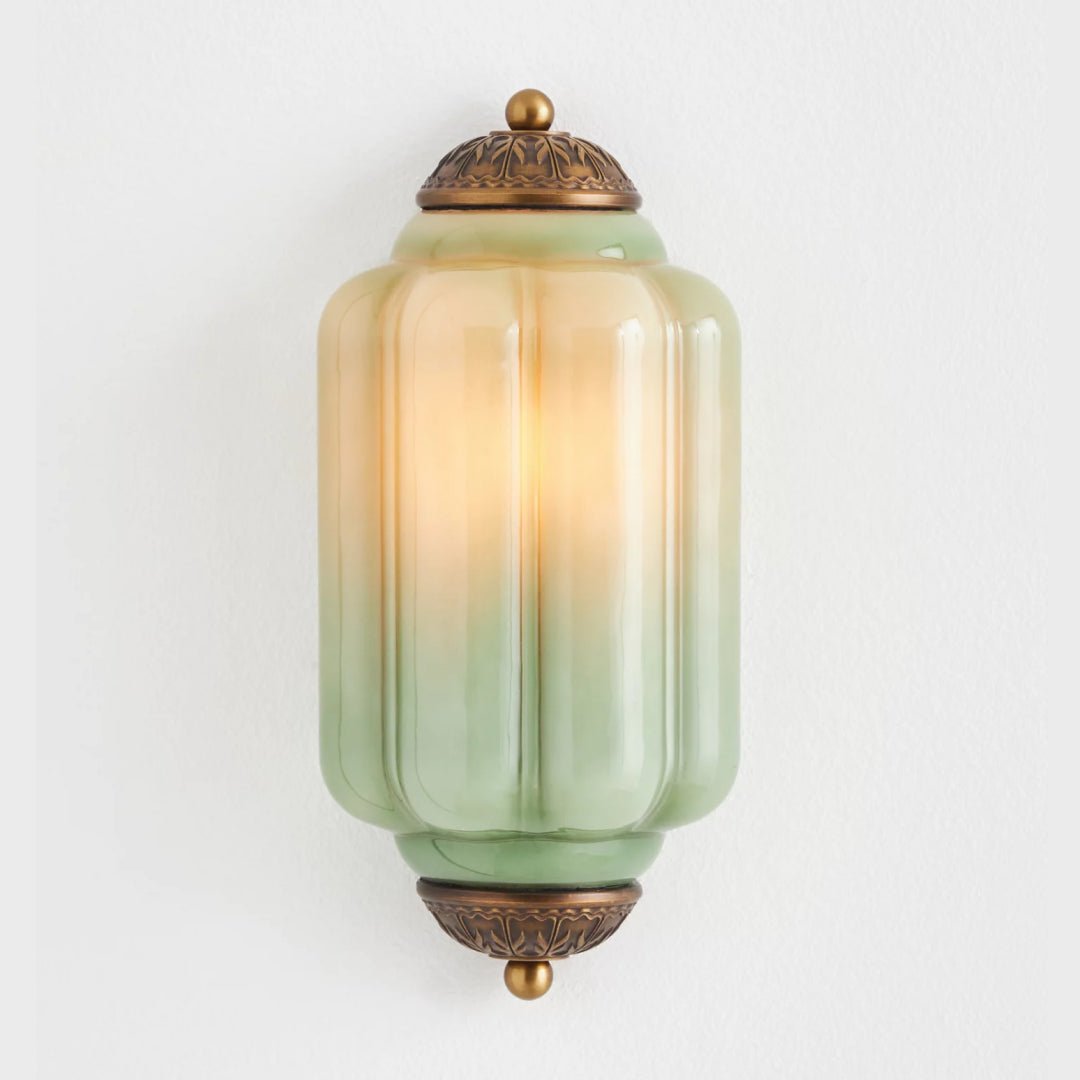 Green Glass + Brass