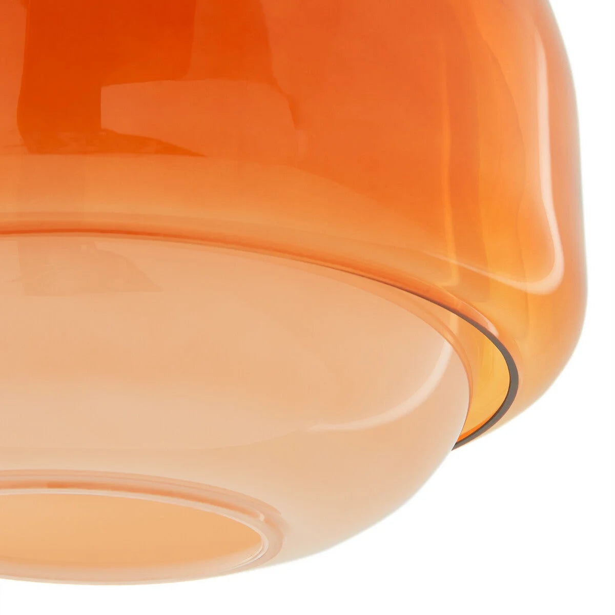 Double hand-blown colored glass shades