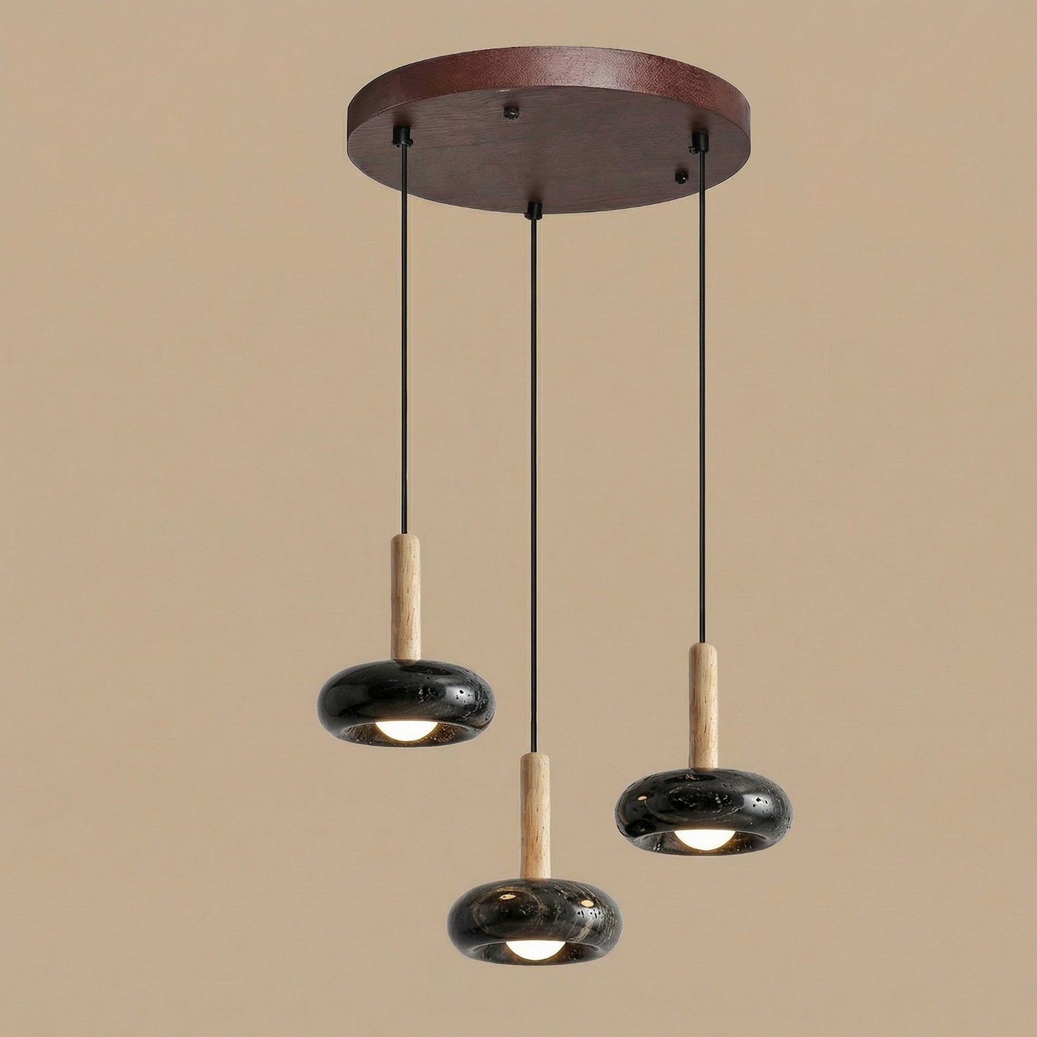 Round Black Travertine