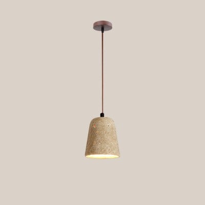 Natural Stone Wood Pendant Light - Minimalist Japanese Dining Lamp M08 — €76.00