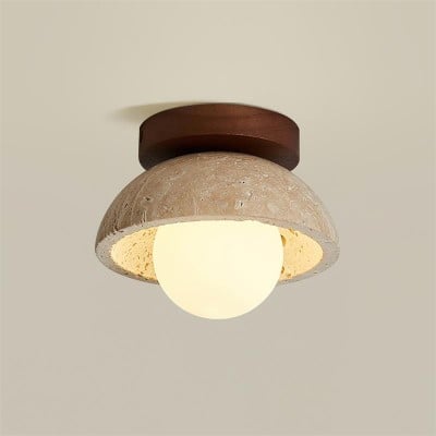 Natural Travertine Bowl Ceiling Light - Vintage for Bathroom M119 — €114.00