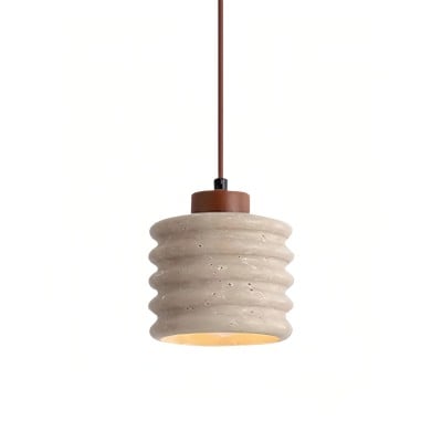 Textured Travertine Hanging Light - Minimalist Bedroom Pendant S265 — €66.00 (was €122.00) -€56.00