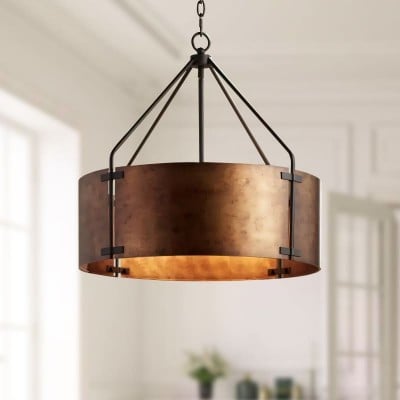 Vintage Brass Drum Pendant Lamp – Aged Metal & Warm Glow G94 — €229.00