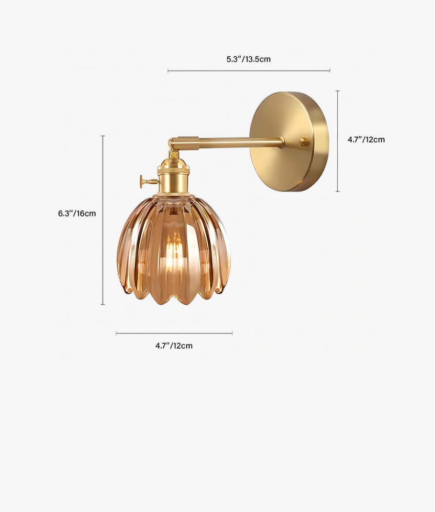 About Wall Lamp — Size: Dia 12 cm x H 16 cm/∅ 4.7″ x H 6.3″