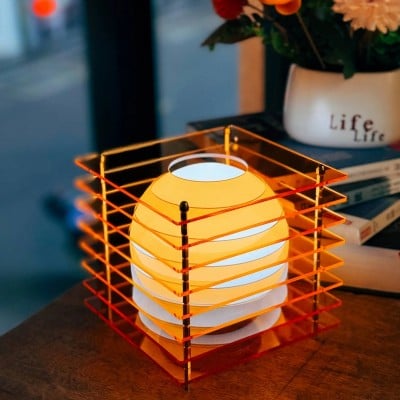 Geometric Moon Cube Lamp – Atmospheric luminous sphere S252 — €98.00 (was €120.00) -€22.00