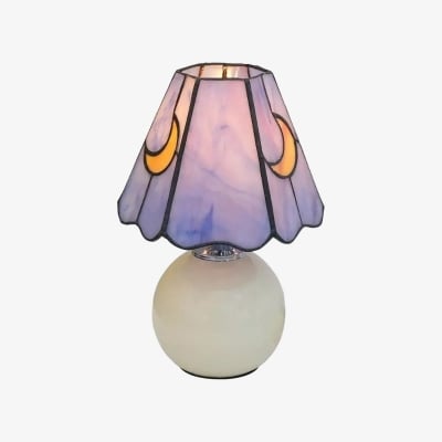 Stellum Tiffany Mushroom Moon Stained Glass Lamp – Artistic Accent Light for Living Rooms T552 — €111.00