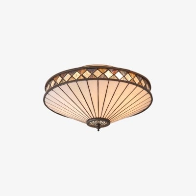 TiffStar Elegant Art Glass Ceiling Light – Vintage Flush Lamp for Living Rooms T634 — €219.00 (was €353.00)