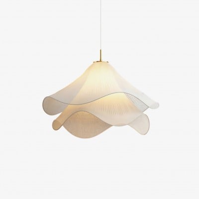 Ethereal Bloom Flower Pendant Light - Elegant White Fabric Pendant Light T087 — zł571.37