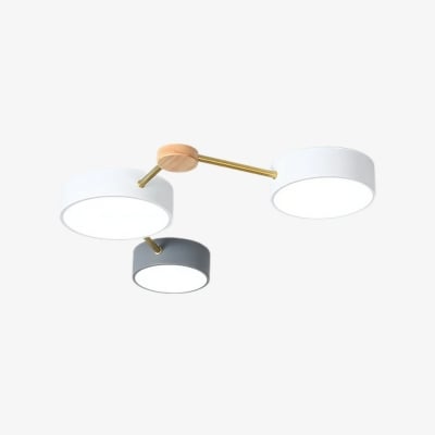 Contemporary LED Ceiling Lamp - Nordic Circle with Wood Branches for Bedroom S382 — €99.00
