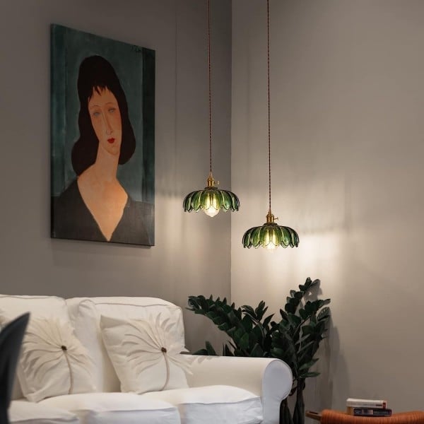 Retro Petal Glass Pendant Light
