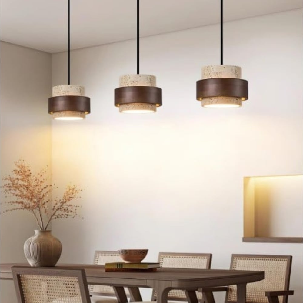Cylinder Travertine Pendant Lamp
