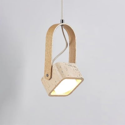 Geometric Yellow Travertine Pendant Lamp M267 — €142.00