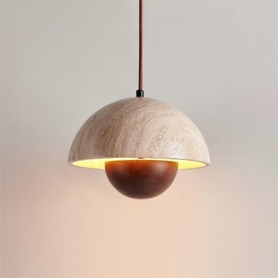 Semicircular Pendant Lamp - Modern Travertine Living Room G70 — €263.00