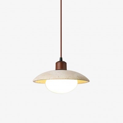 Wabi-sabi Style Travertine Stone Disc Pendant Lamp G05 — €152.00