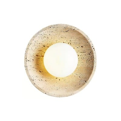 Retro Wabi Sabi Travertine Lunar Eclipse Wall Light G64 — €166.00