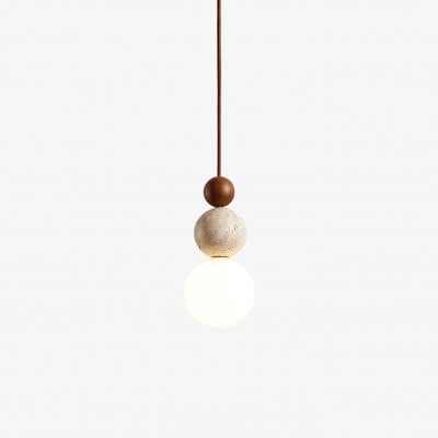 Modern Travertine Stone Globe Pendant Lamp G19 — €147.00