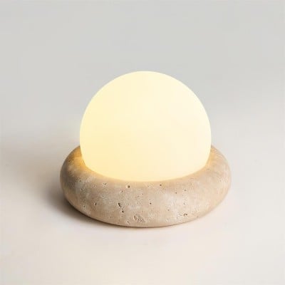 Modern Travertine Cute Mini Orb Table Lamp G40 — €129.00