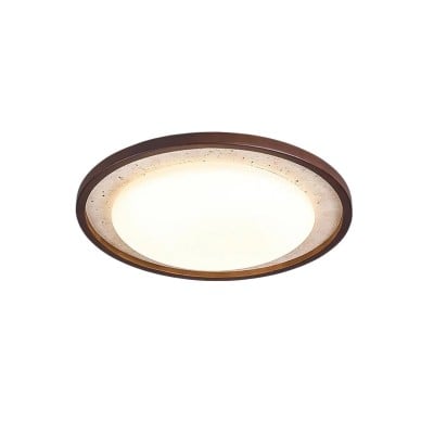 Modern Travertine Disk Flush Ceiling Light With Wood Trim S303 — €349.00 (was €444.00) -€217.00