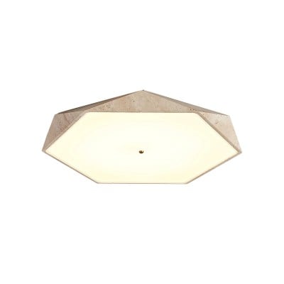 Contemporary Hexagon Ceiling Light In Travertine And Glass S295 — €138.00 (was €266.00) -€128.00