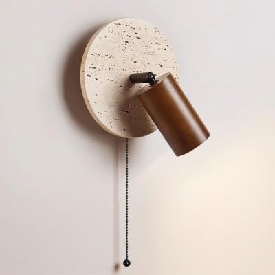 Travertine Round Wall Lamp - Vintage Style for Bedroom M257 — €122.00