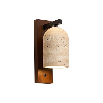 Natural Walnut Travertine Bell Wall Sconce for Living Room S318 — €85.00 (was €160.00) -€75.00